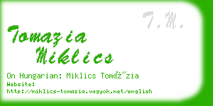 tomazia miklics business card